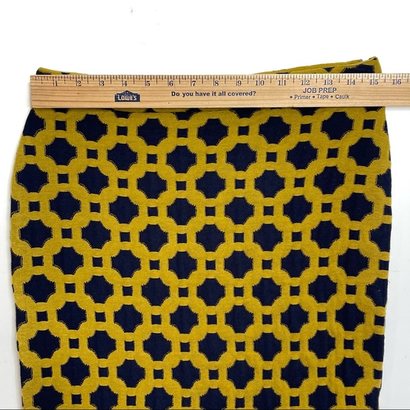 Anthropologie Charlie & Robin Blue & Gold Tile Print Knit Skirt Size 4 - Picture 11 of 13